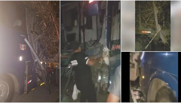 Catorce heridos deja fuerte choque entre tráiler y ómnibus en Chepén 