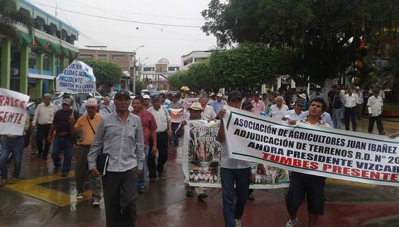 Agricultores de Tumbes protestan por falta de apoyo del Gobierno Central 