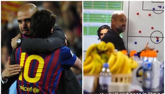 Pep Guardiola mencionó a Lionel Messi durante efusiva charla en el Manchester City. (Foto: EFE/Captura)