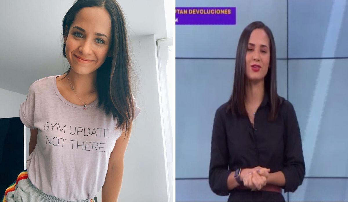 La presentadora Sigrid Bazán intentó mantener sus emociones pese al emotivo informa de mamás enfermeras y doctoras que están trabajando en su día. (Captura de pantalla / @sigrid_bazan).