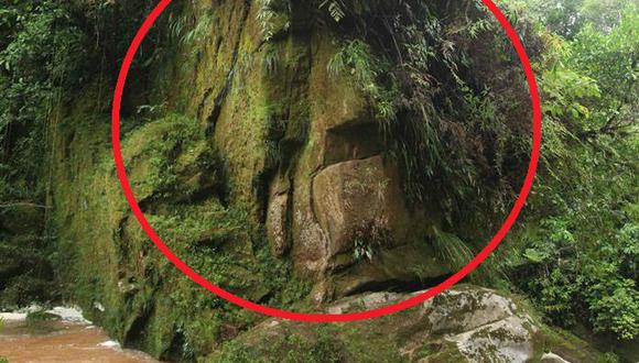 Madre de Dios: Redescubren rostro sagrado harakmbut tallado en roca (VIDEO)