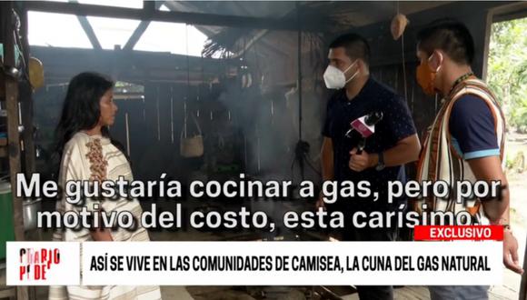 Ciudadana de Camisea cocinando a leña porque el balón de gas cuesta carísimo. | Foto: Cuarto Poder.