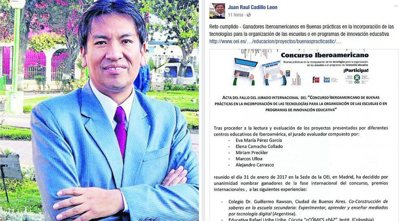 Galardonado docente de Áncash gana otro concurso