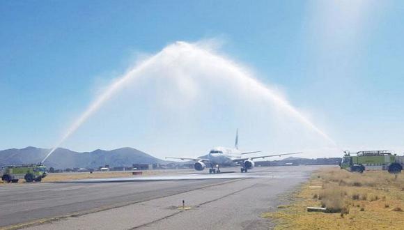Puno: Primer vuelo de LATAM Airlines Perú llegó a Juliaca