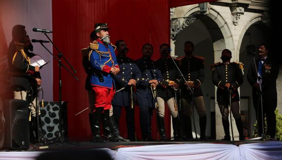 Escenificaron al coronel Francisco Bolognesi (Foto: Leonardo Cuito)