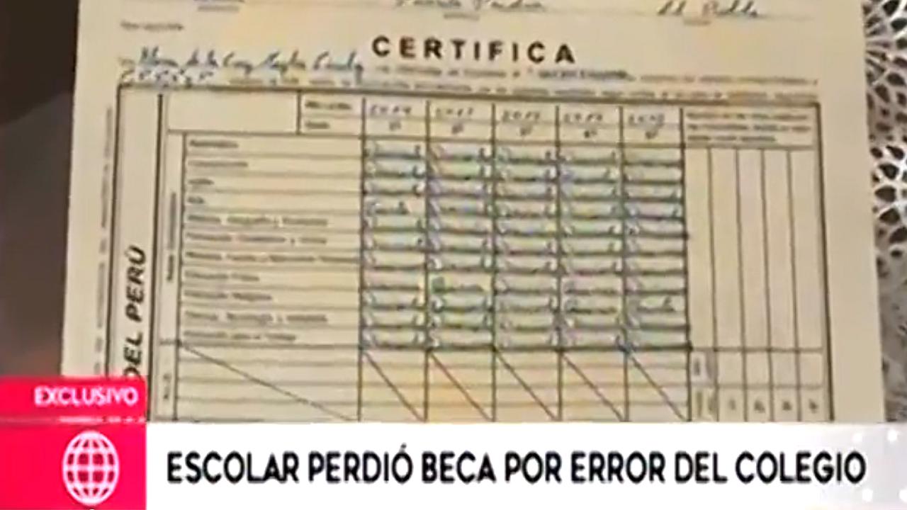 Escolar perdió oportunidad de aplicar a Beca 18 porque su colegio envió notas equivocadas