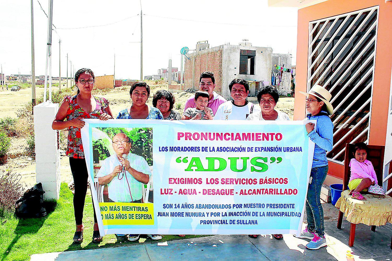 Los vecinos de ADUS denuncian que no tienen los servicios básicos