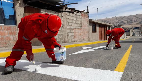 Mantenimiento viales se ejecutan en calles del distrito Pocollay en Tacna. (Foto: Difusión)