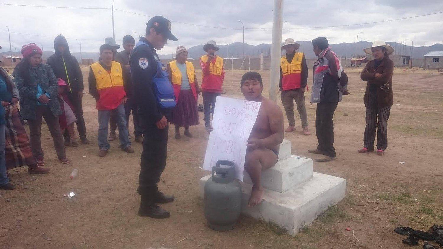 Juliaca: casi linchan a hombre acusado de robar un balón de gas