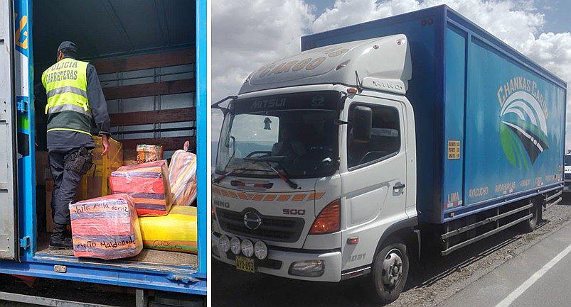 Decomisan 27 kilos de marihuana que era trasladada en camión de encomiendas