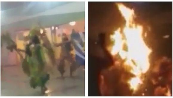 Bailarina queda envuelta en llamas durante presentación en Iquitos (VIDEO)