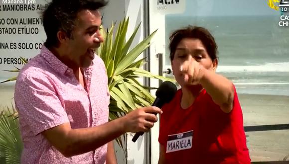 Señora asistió al casting de “Esto es guerra” en Chiclayo y pidió ser la nueva conductora. (Foto: Captura América TV).