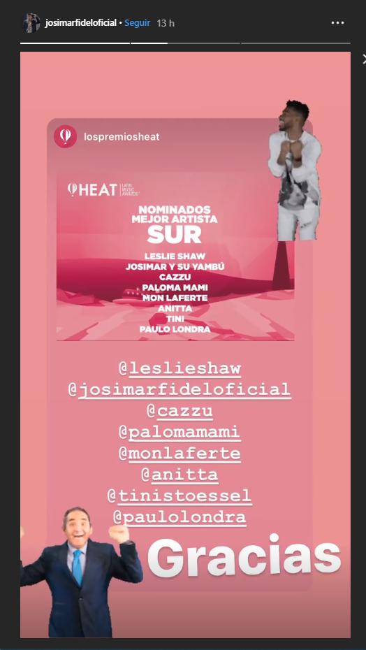 Leslie Shaw es nominada a los Premios Heat 2020