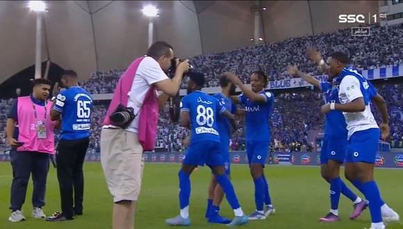 Celebración de André Carrillo con Al-Hilal tras ganar la liga de Arabia Saudita. (Foto: Captura SSC)
