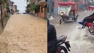 Tarapoto registra lluvia torrencial con calles convertidas en ríos, inundaciones y accidentes