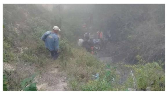 Motociclista muere al caer a un abismo de más de cien metros en Huarmaca