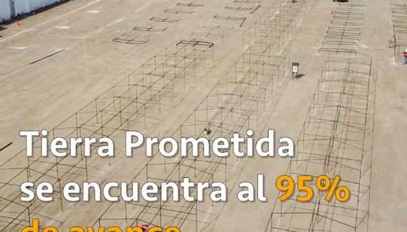 Los trabajos de habilitación del mercado Tierra Prometida presenta un avance del 95%. (Foto: Captura de video de la Municipalidad de Lima)
