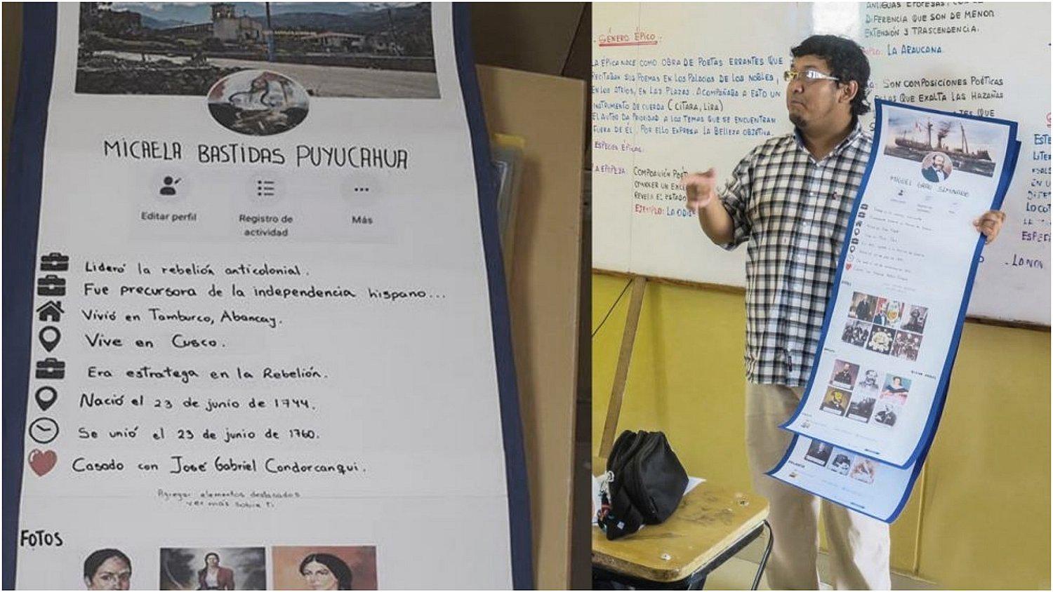 Profesor enseña historia del Perú con perfiles de Facebook a sus alumnos en Ica 