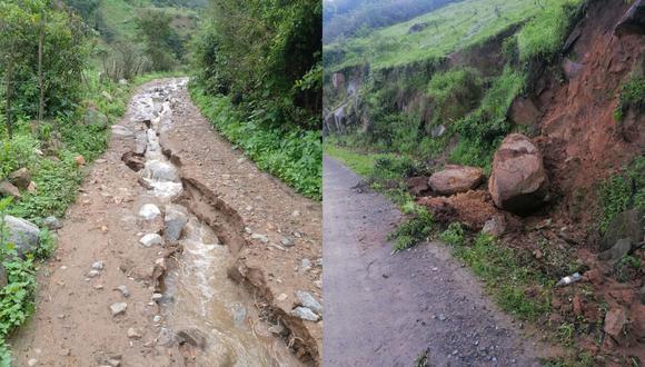 Reportan que las vías de acceso a los centros poblados de Llaguen y de San Ignacio han sufrido grandes daños.