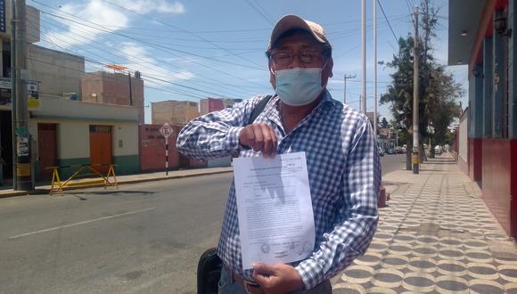 Wilber Cuentas presentó el documento firmado por diversas organizaciones. (Foto: Adrian Apaza)