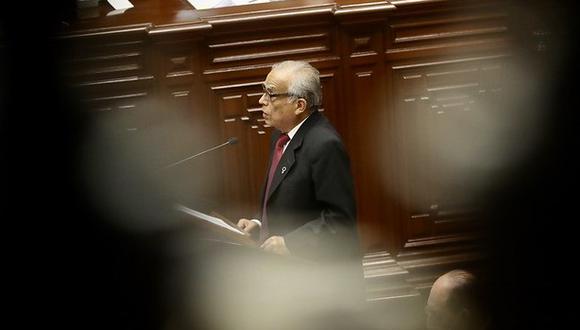 Aníbal Torres expuso las políticas de gobierno ante el pleno del Parlamento por un poco más de dos horas. (Congreso de la República)