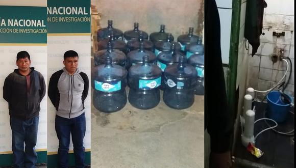 Detienen a dos sujetos que distribuían bidones de agua no apto para el consumo humano (VIDEO)