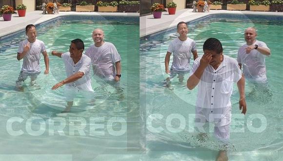 César Hinostroza se arrepintió de sus pecados y se bautizó en iglesia cristiana (VIDEO)