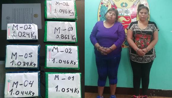 Dos hermanas arriban de Lima con identidades falsas y 7 kilos de cocaína