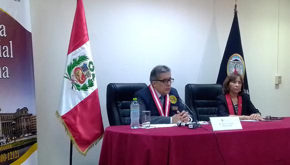 El presidente de la OCMA Ulises Yaya Zumaeta y la presidenta de la Corte de Tacna Rosa Juárez. (Foto: Adrian Apaza)