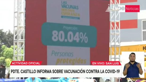 Perú superó la meta del 80% de población vacunada con las dos dosis contra el COVID-19 (Captura: TVPERÚ)