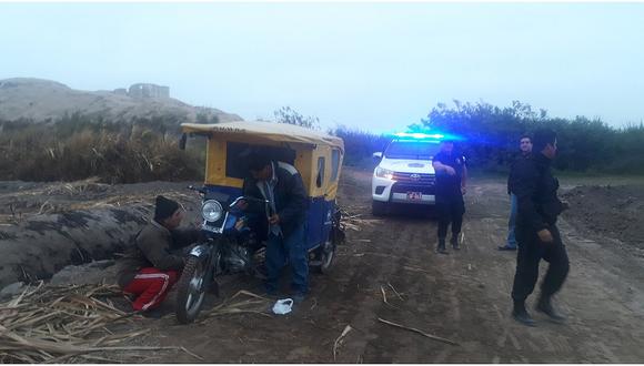 Hampones roban mototaxi y lo abandonan por la huaca de Sumanique 