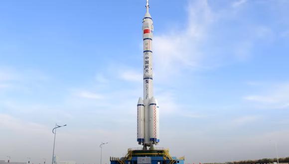 Cohete tripulado antes de ser lanzado al espacio por China. | Foto: CCTV