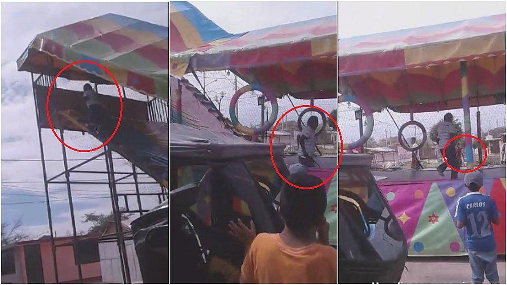 Denuncian que hombre agredió a niño por subirse a juego (VIDEO)