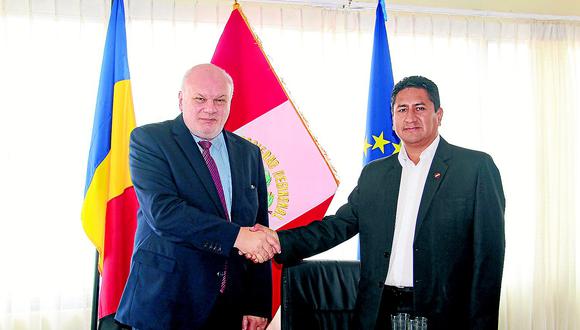 Gobernador se reúne con embajador de Rumania y evaluan un tranvía para Huancayo