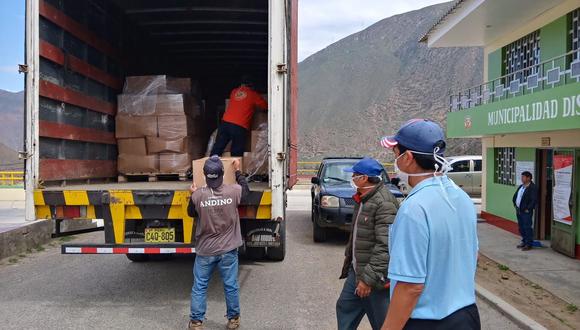 Antamina apoya a gobiernos locales entregando paquetes básicos de víveres para 20 mil familias.