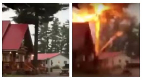 YouTube: el impactante momento en que un rayo destruye un árbol en un segundo (VIDEO)