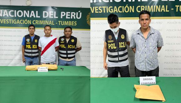 Jeimy Ryan Cedillo Soto y José Manuel Jiménez Velásquez son trasladados a la sede de la Sección Antidrogas (Seandro) donde se realizan las investigaciones preliminares