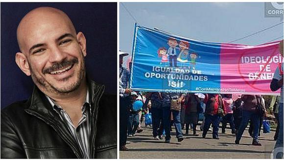 'Con mis hijos no te metas': Ricardo Morán publica esta irónica foto sobre banderola de la marcha
