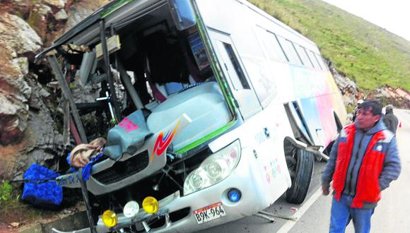 Bus con 30 pasajeros se despista en vía Huancavelica - Huancayo