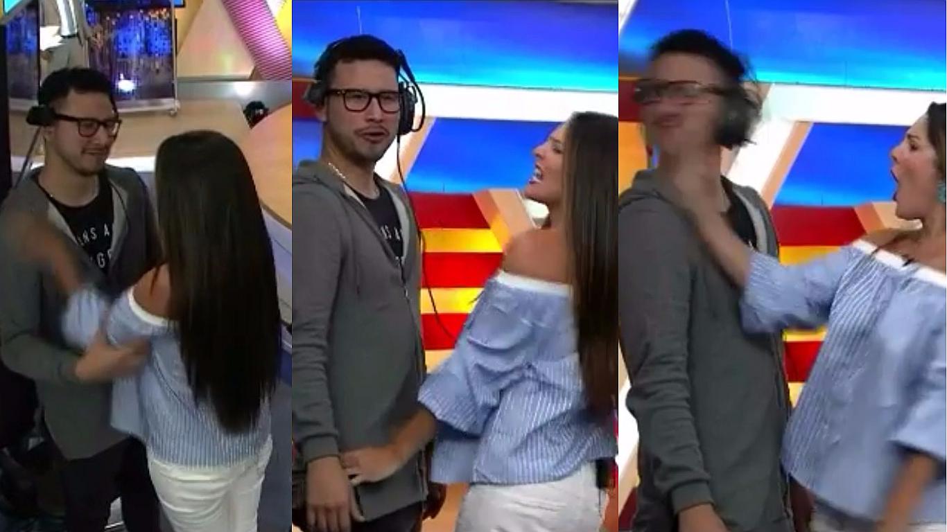 Rebeca Escribens intentó bailar con su camarógrafo y todo acabó mal (VIDEO)