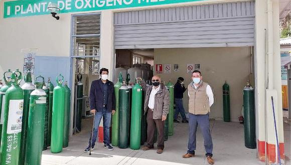 Huancavelica: entregan 42 balones de oxígeno para pacientes COVID-19 en Huaytará (Foto: Gore Huancavelica)