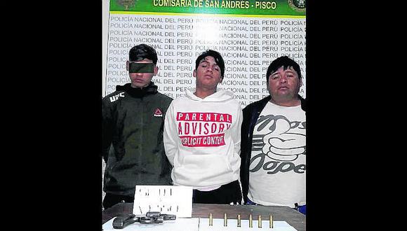 Capturan a tres sujetos sindicados de asaltar con arma robada a policía