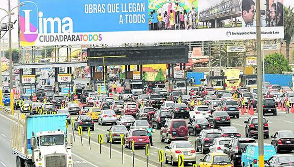 Aumento de peajes en Lima rige a partir de hoy