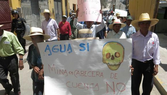 Agricultores marcharon en rechazo de la actividad minera en Moquegua