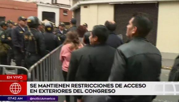 Se mantienen restricciones de acceso en exteriores del Congreso (VIDEO)