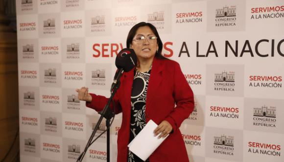 Kelly Portalatino es la vocera de la bancada de Perú Libre. Foto: GEC
