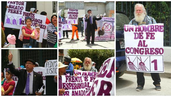 Huancayo: Frente Esperanza protesta en las afueras del Jurado Electoral Especial (VIDEO)