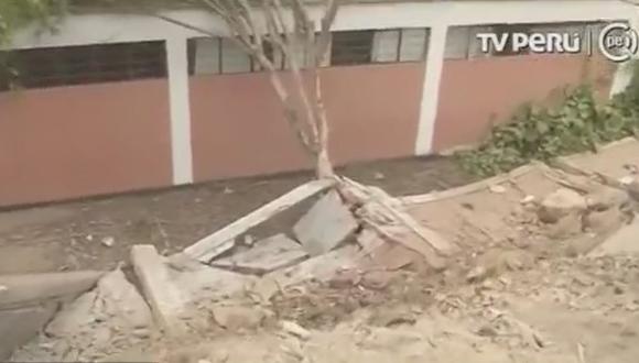 Muro de colegio se cae sobre espacio ocupado por niños de 3 y 4 años (VIDEO)