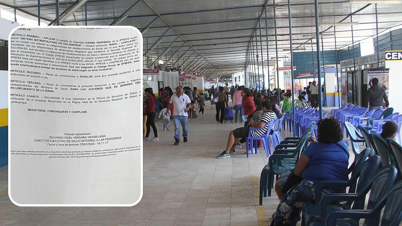 Ordenan cierre temporal de Hospital de la Solidaridad en Chiclayo