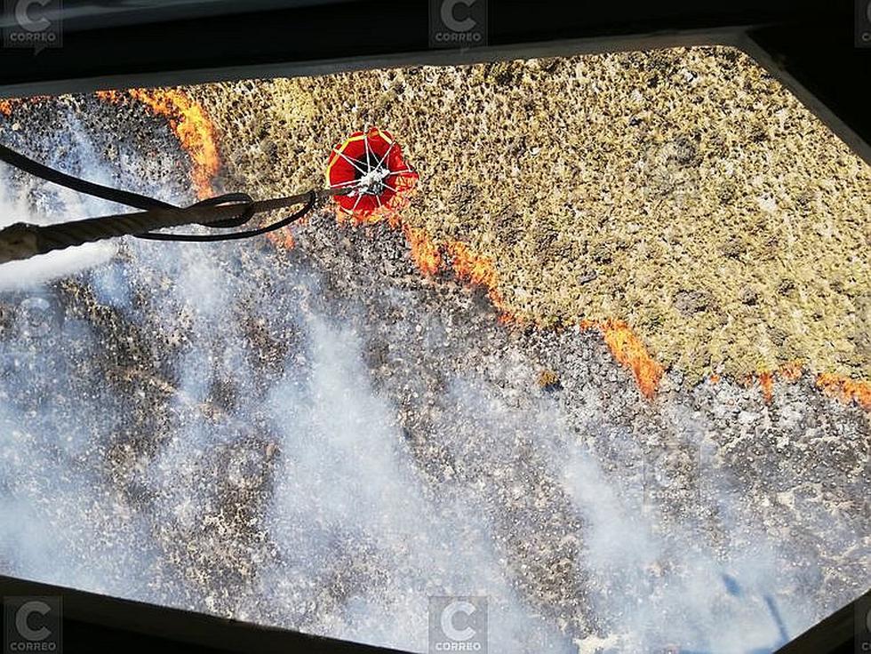 Incendio llegó al Bosque de los Queñuales en el volcán Pichu Pichu (FOTOS)